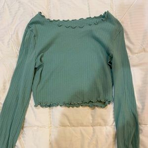 Green long sleeved T-shirt
